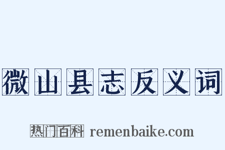 微山县志反义词是什么意思的图片